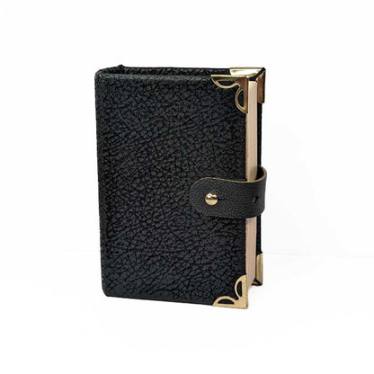Black Mini Book Shaped Dice Box with Leather Strap