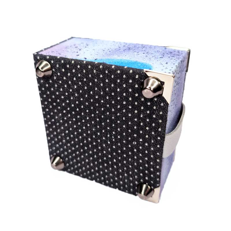 Purple & Blue Dice Box with Leather Strap
