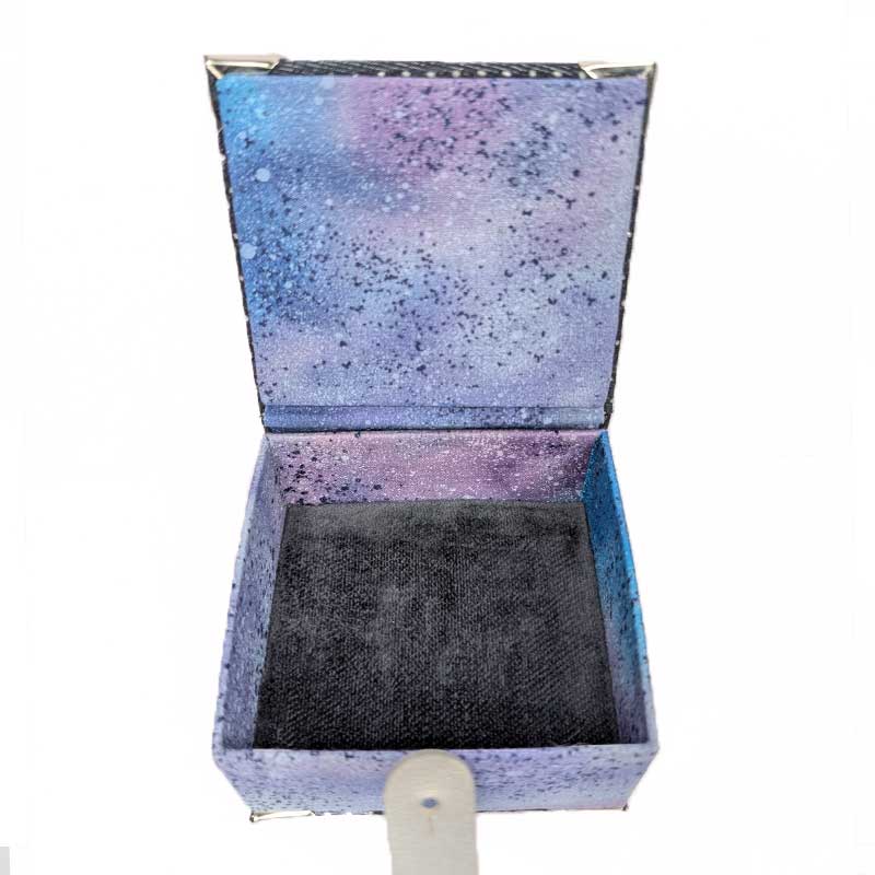 Purple & Blue Dice Box with Leather Strap
