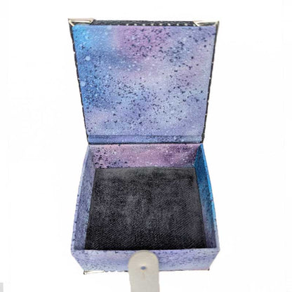 Purple & Blue Dice Box with Leather Strap