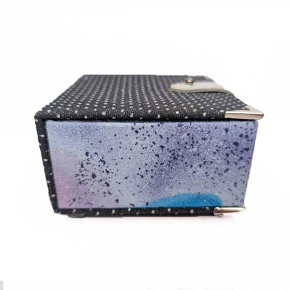 Purple & Blue Dice Box with Leather Strap