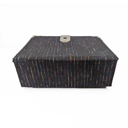 Black & Purple Dice Box with Leather Strap