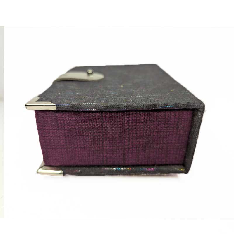 Black & Purple Dice Box with Leather Strap