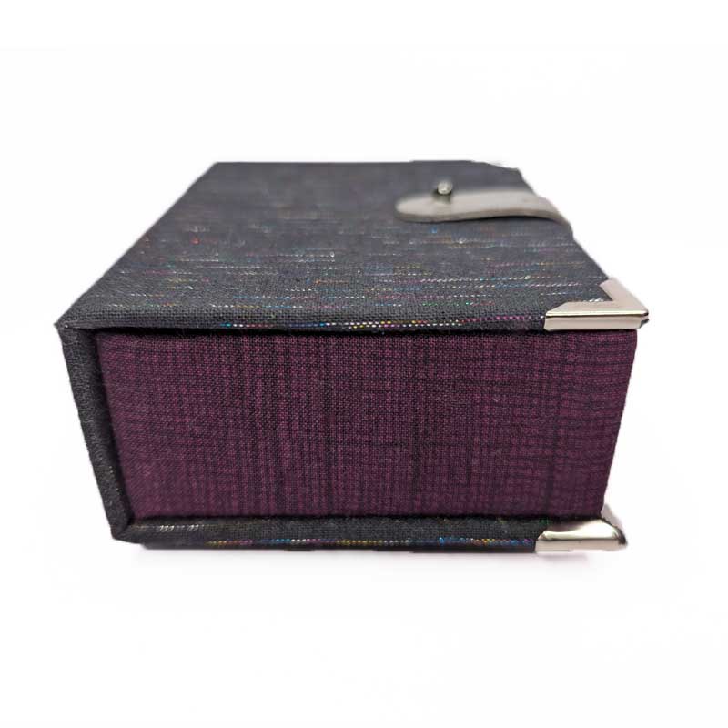 Black & Purple Dice Box with Leather Strap