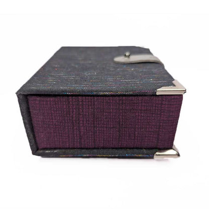Black & Purple Dice Box with Leather Strap
