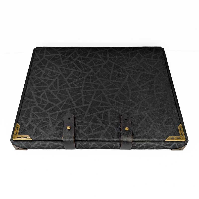Black & Red Dice Chest with Leather Strap