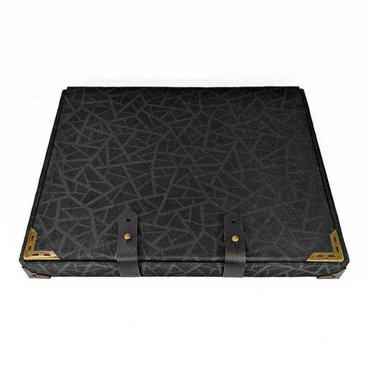 Black & Red Dice Chest with Leather Strap