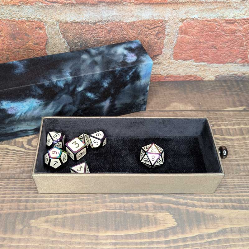 Blue & Silver Pull Dice Box