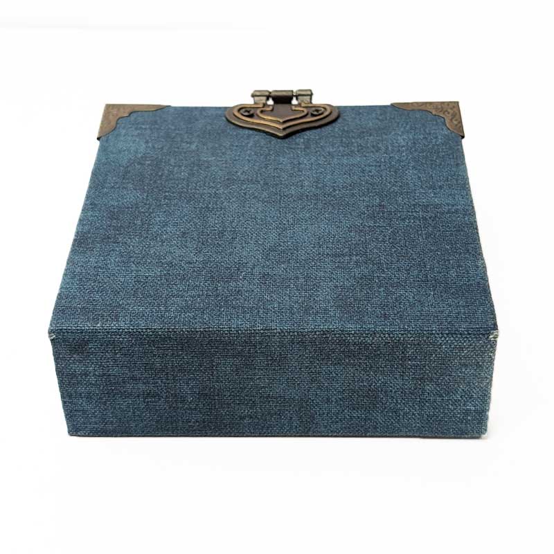 Blue Canvas Dice Box with Metal Latch