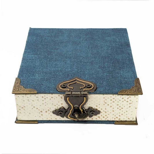 Blue Canvas Dice Box with Metal Latch