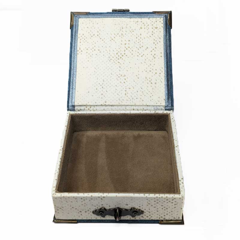 Blue Canvas Dice Box with Metal Latch