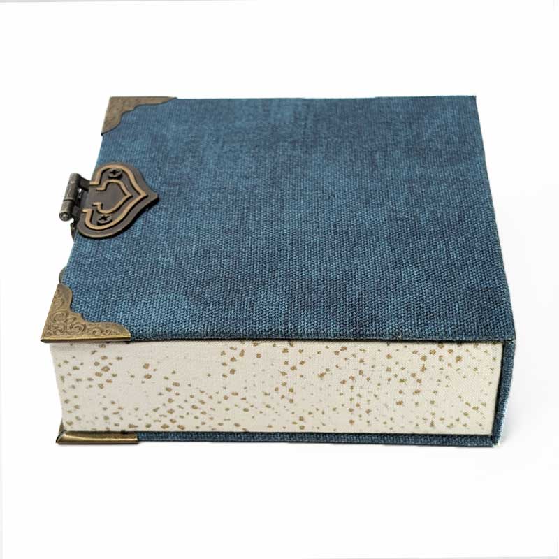 Blue Canvas Dice Box with Metal Latch