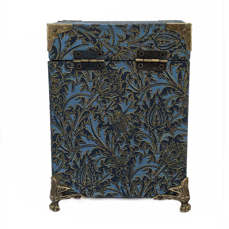 Blue & Gold Dice Chest with Metal Latch