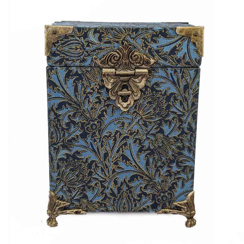 Blue & Gold Dice Chest with Metal Latch