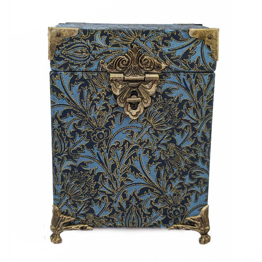 Blue & Gold Dice Chest with Metal Latch
