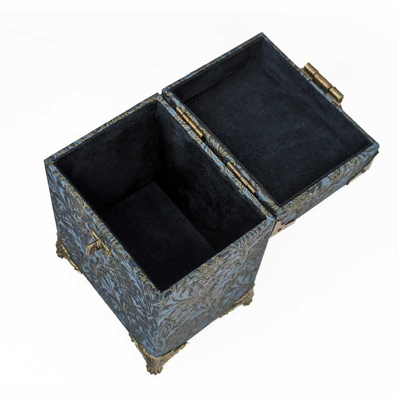 Blue & Gold Dice Chest with Metal Latch