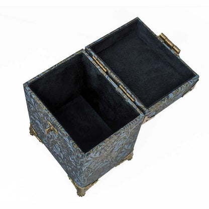 Blue & Gold Dice Chest with Metal Latch