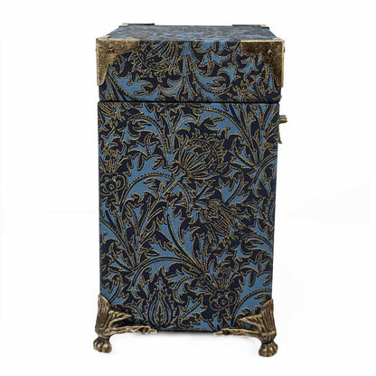 Blue & Gold Dice Chest with Metal Latch
