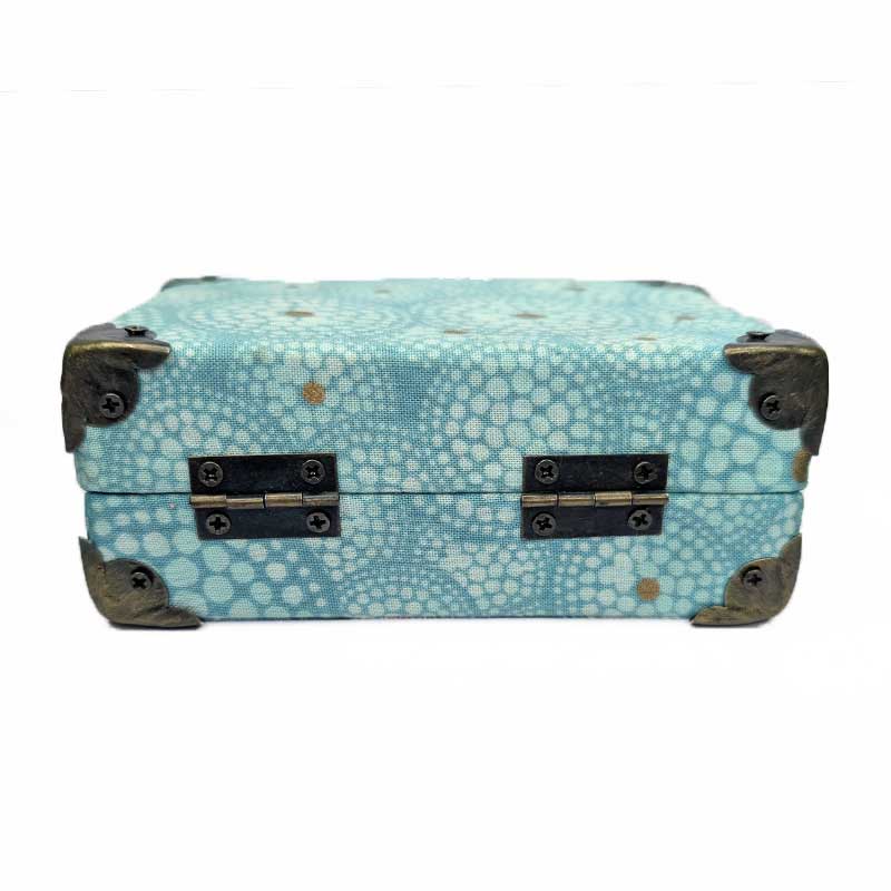 Teal Dot Dice Chest with Metal Latch
