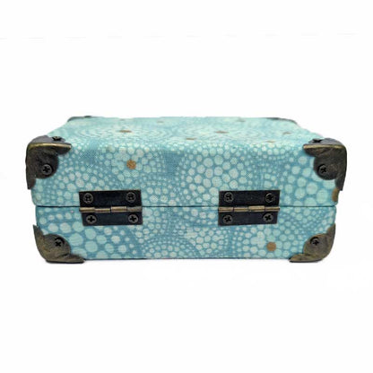 Teal Dot Dice Chest with Metal Latch