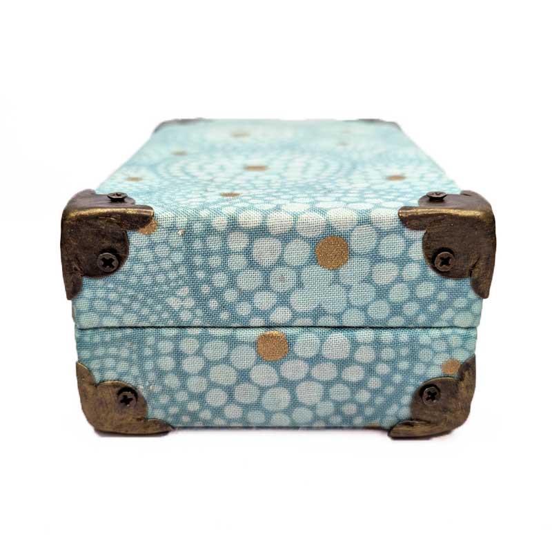 Teal Dot Dice Chest with Metal Latch
