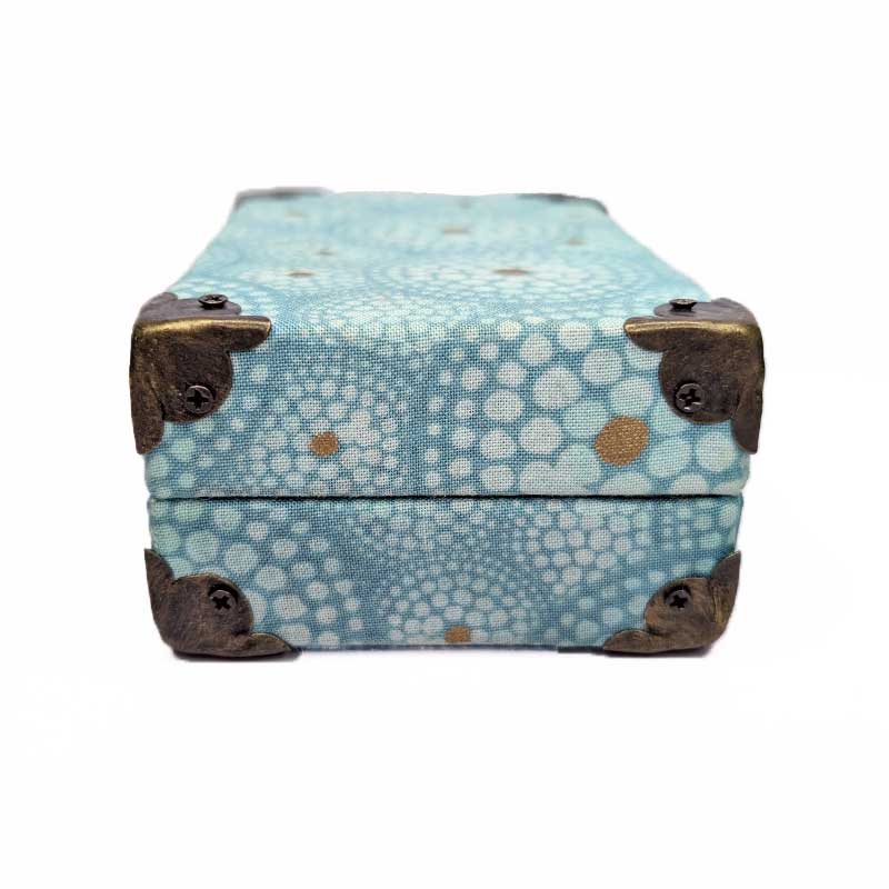 Teal Dot Dice Chest with Metal Latch