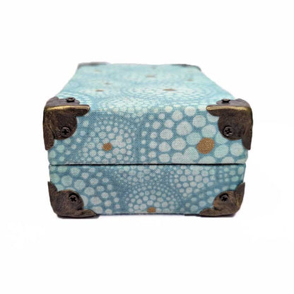 Teal Dot Dice Chest with Metal Latch