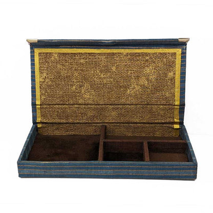 Blue Fold Over Lid Dice Box with Magnetic Closure