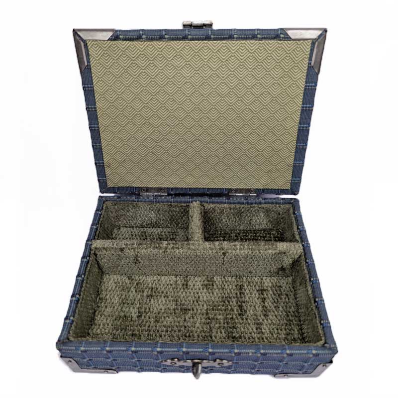 Blue & Silver Dice Chest with Metal Latch