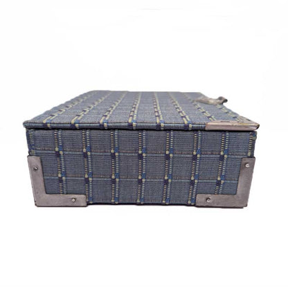 Blue & Silver Dice Chest with Metal Latch
