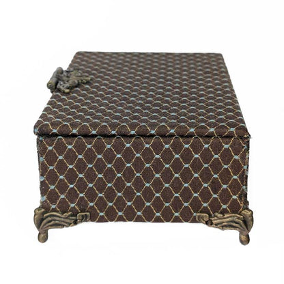 Brown & Gold Dice Chest with Metal Latch