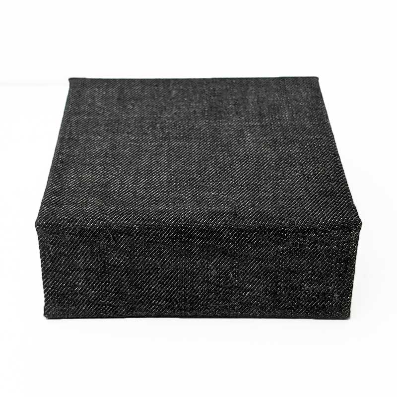 Black & Red Denim Dice Box with Snap Closure