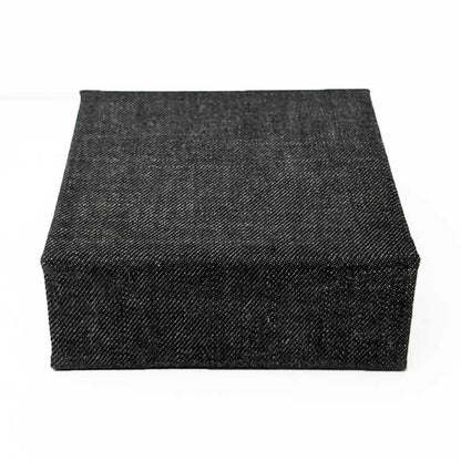 Black & Red Denim Dice Box with Snap Closure