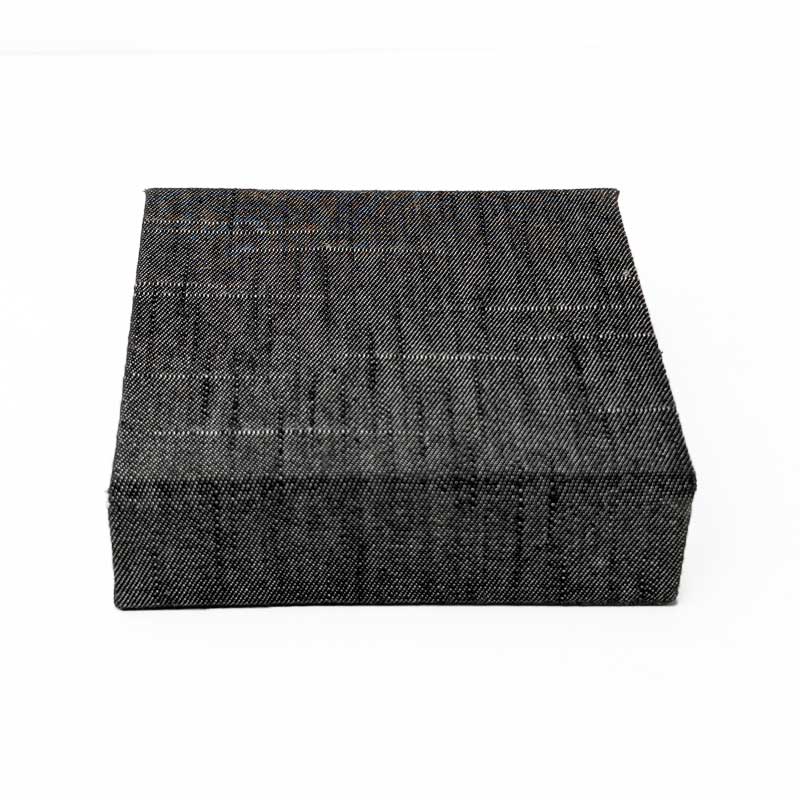 Black Denim Mini Dice Box with Snap Closure