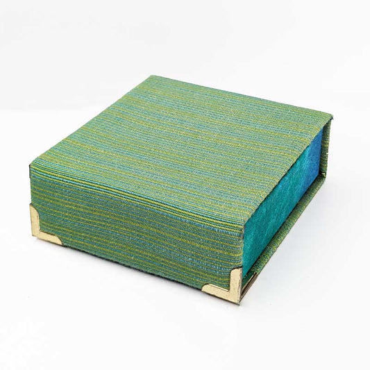 Green & Blue Dice Box with Snap Closure