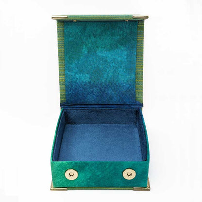 Green & Blue Dice Box with Snap Closure