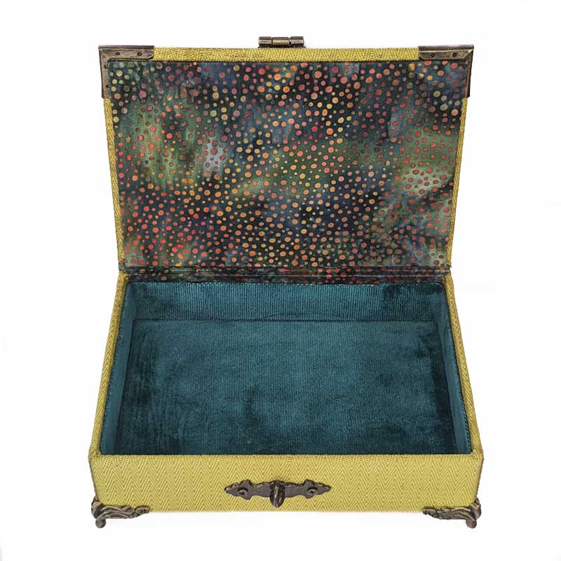 Green & Teal Dice Chest with Metal Latch
