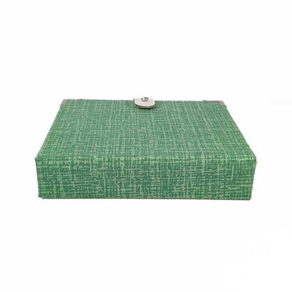 Green Mint & Gray Dice Box with Leather Strap
