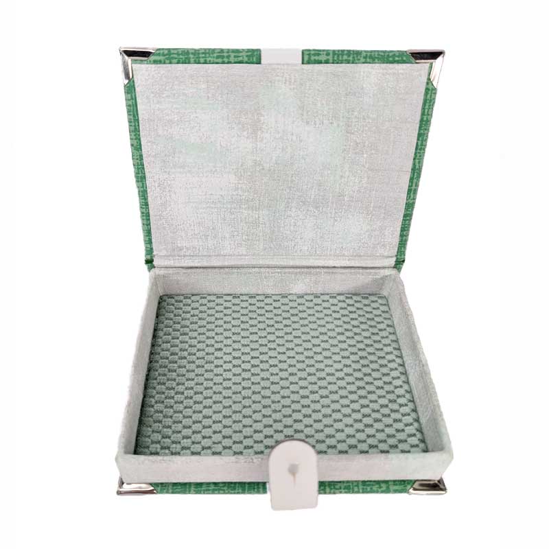 Green Mint & Gray Dice Box with Leather Strap
