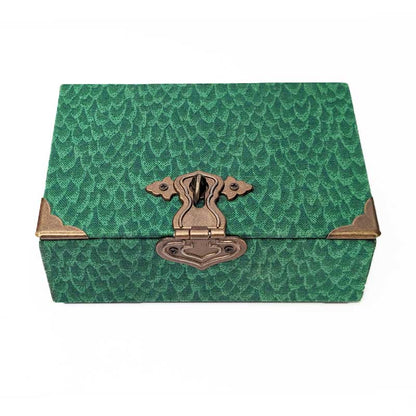 Green Scale Dice Box with Metal Latch
