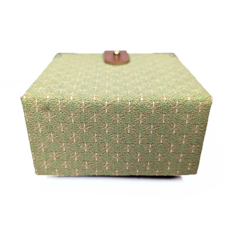 Green & Yellow Dice Box with Leather Strap