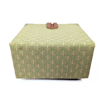 Green & Yellow Dice Box with Leather Strap