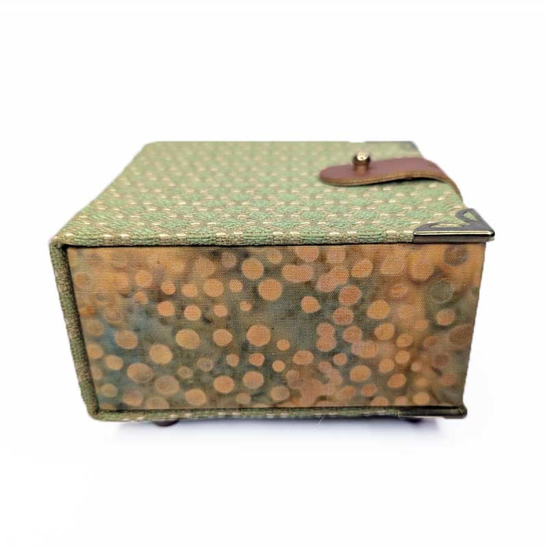 Green & Yellow Dice Box with Leather Strap