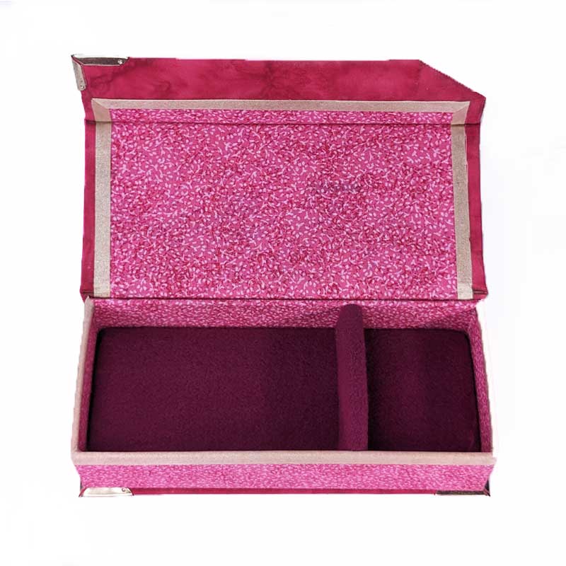 Magenta Asymmetrical Dice Box with Magnetic Closure