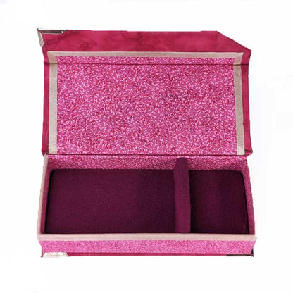 Magenta Asymmetrical Dice Box with Magnetic Closure