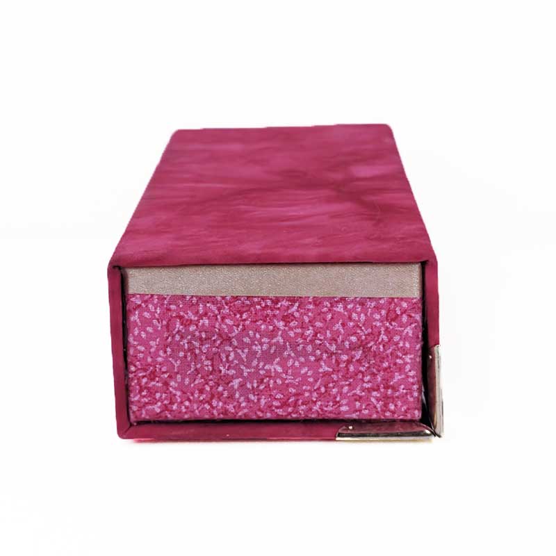 Magenta Asymmetrical Dice Box with Magnetic Closure