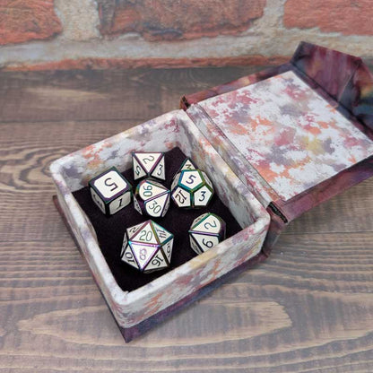 Mini Multicolor Dice Box with Magnetic Closure