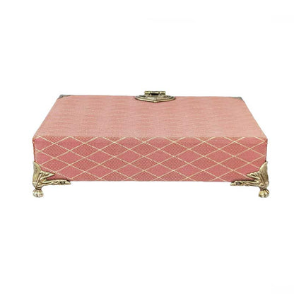 Pink & Seafoam Green Dice Chest with Metal Latch