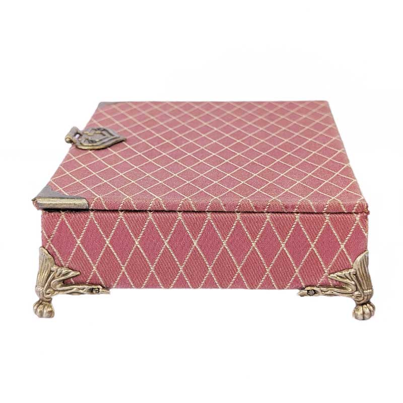 Pink & Seafoam Green Dice Chest with Metal Latch
