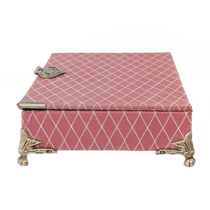 Pink & Seafoam Green Dice Chest with Metal Latch